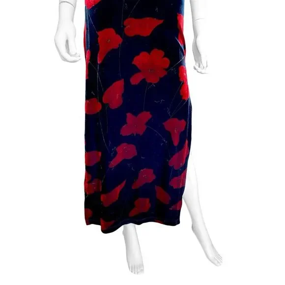 90s vintage goth velvet maxi dress - Picture 4 of 8